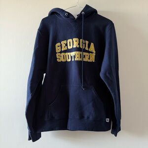 Navy blue Georgia Southern University hoodie with gold lettering #collegiate